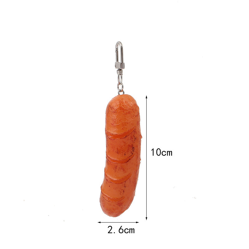 Wholesale PVC Three-dimensional Sausage Creative Key Chain